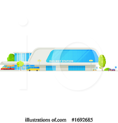Train Station Clipart #1692685 by Vector Tradition SM