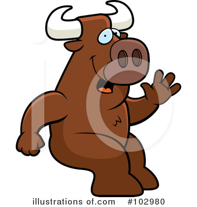 Royalty-Free (RF) Bull Clipart Illustration by Cory Thoman - Stock Sample #102980