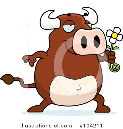 Royalty-Free (RF) Bull Clipart Illustration by Cory Thoman - Stock Sample #104211