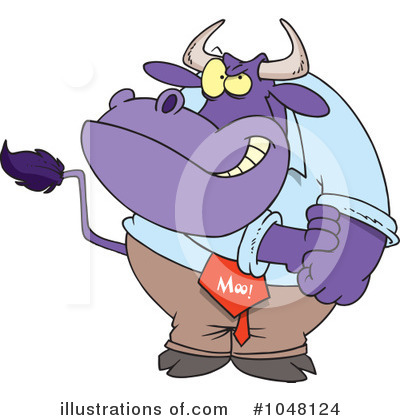 Royalty-Free (RF) Bull Clipart Illustration by toonaday - Stock Sample #1048124