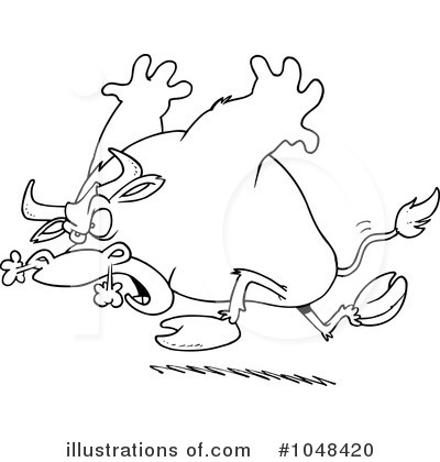 Royalty-Free (RF) Bull Clipart Illustration by toonaday - Stock Sample #1048420