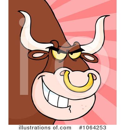 Royalty-Free (RF) Bull Clipart Illustration by Hit Toon - Stock Sample #1064253