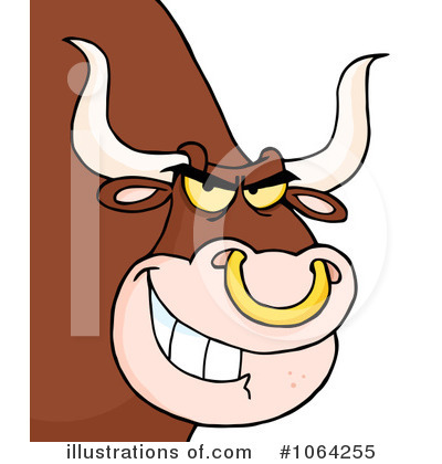 Royalty-Free (RF) Bull Clipart Illustration by Hit Toon - Stock Sample #1064255