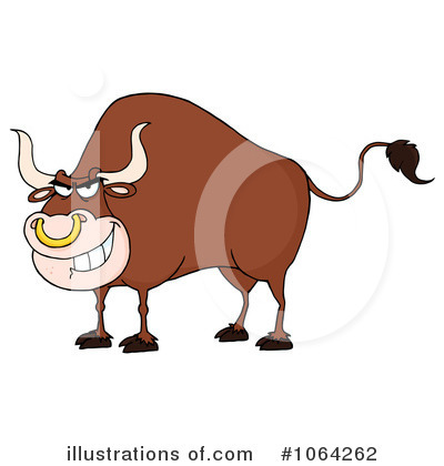 Royalty-Free (RF) Bull Clipart Illustration by Hit Toon - Stock Sample #1064262