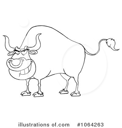 Royalty-Free (RF) Bull Clipart Illustration by Hit Toon - Stock Sample #1064263