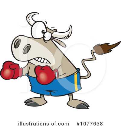 Royalty-Free (RF) Bull Clipart Illustration by toonaday - Stock Sample #1077658