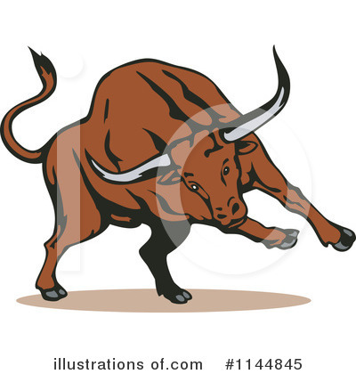 Royalty-Free (RF) Bull Clipart Illustration by patrimonio - Stock Sample #1144845