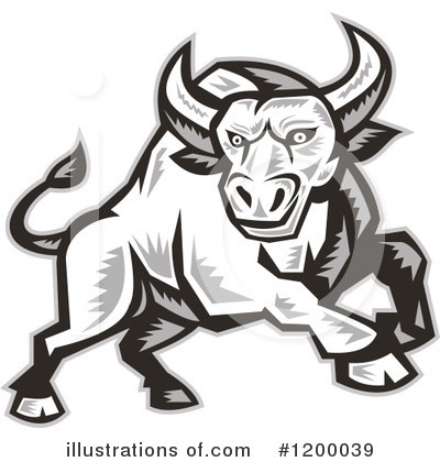 Royalty-Free (RF) Bull Clipart Illustration by patrimonio - Stock Sample #1200039