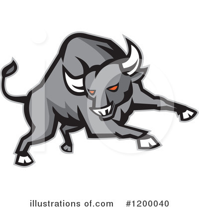 Royalty-Free (RF) Bull Clipart Illustration by patrimonio - Stock Sample #1200040