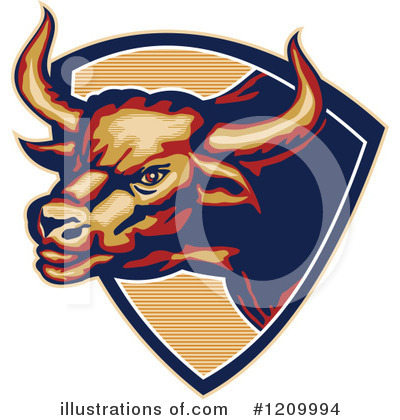 Royalty-Free (RF) Bull Clipart Illustration by patrimonio - Stock Sample #1209994