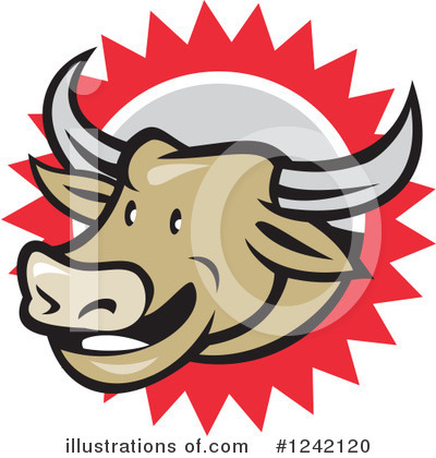 Royalty-Free (RF) Bull Clipart Illustration by patrimonio - Stock Sample #1242120