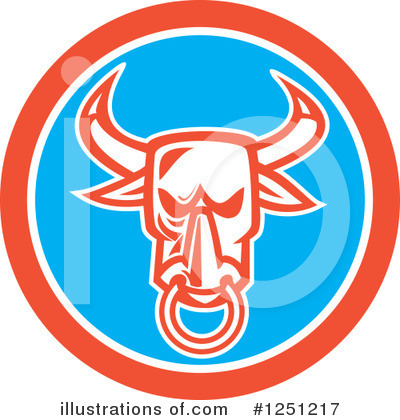 Royalty-Free (RF) Bull Clipart Illustration by patrimonio - Stock Sample #1251217