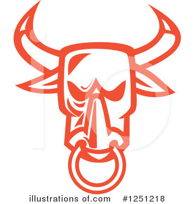 Royalty-Free (RF) Bull Clipart Illustration by patrimonio - Stock Sample #1251218