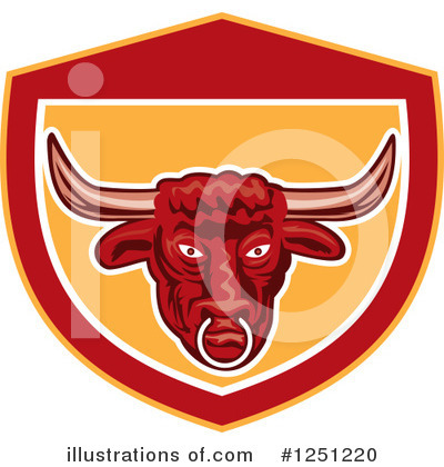 Royalty-Free (RF) Bull Clipart Illustration by patrimonio - Stock Sample #1251220