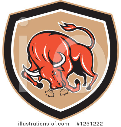 Royalty-Free (RF) Bull Clipart Illustration by patrimonio - Stock Sample #1251222