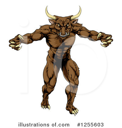 Royalty-Free (RF) Bull Clipart Illustration by AtStockIllustration - Stock Sample #1255603