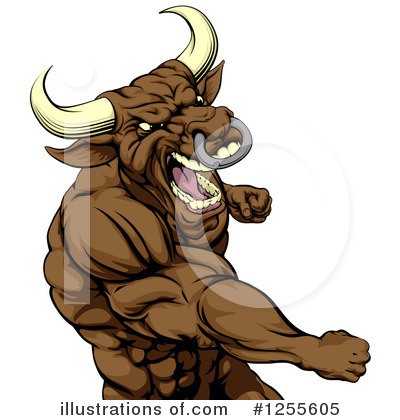 Royalty-Free (RF) Bull Clipart Illustration by AtStockIllustration - Stock Sample #1255605
