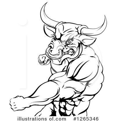 Royalty-Free (RF) Bull Clipart Illustration by AtStockIllustration - Stock Sample #1265346