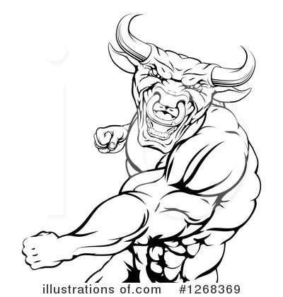 Royalty-Free (RF) Bull Clipart Illustration by AtStockIllustration - Stock Sample #1268369
