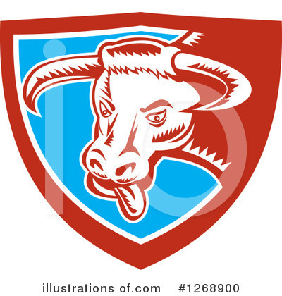 Royalty-Free (RF) Bull Clipart Illustration by patrimonio - Stock Sample #1268900