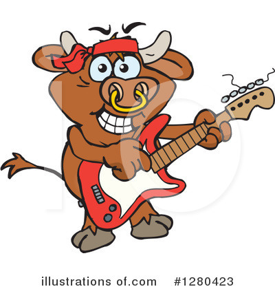 Royalty-Free (RF) Bull Clipart Illustration by Dennis Holmes Designs - Stock Sample #1280423