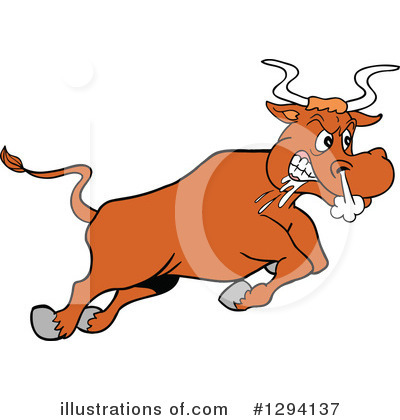 Royalty-Free (RF) Bull Clipart Illustration by LaffToon - Stock Sample #1294137