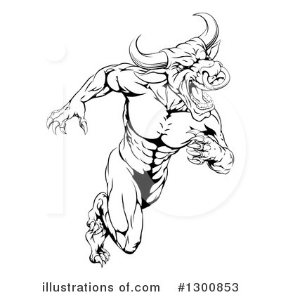 Royalty-Free (RF) Bull Clipart Illustration by AtStockIllustration - Stock Sample #1300853