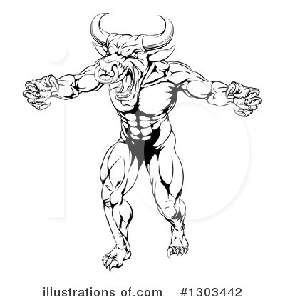 Royalty-Free (RF) Bull Clipart Illustration by AtStockIllustration - Stock Sample #1303442