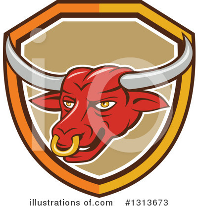Royalty-Free (RF) Bull Clipart Illustration by patrimonio - Stock Sample #1313673