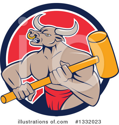 Royalty-Free (RF) Bull Clipart Illustration by patrimonio - Stock Sample #1332023