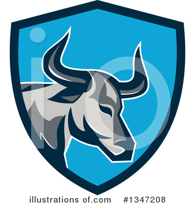 Royalty-Free (RF) Bull Clipart Illustration by patrimonio - Stock Sample #1347208
