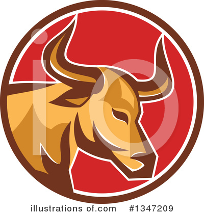 Royalty-Free (RF) Bull Clipart Illustration by patrimonio - Stock Sample #1347209