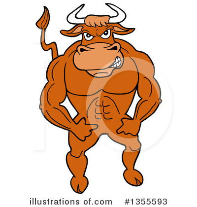Royalty-Free (RF) Bull Clipart Illustration by LaffToon - Stock Sample #1355593