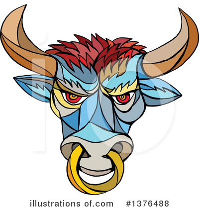 Royalty-Free (RF) Bull Clipart Illustration by patrimonio - Stock Sample #1376488