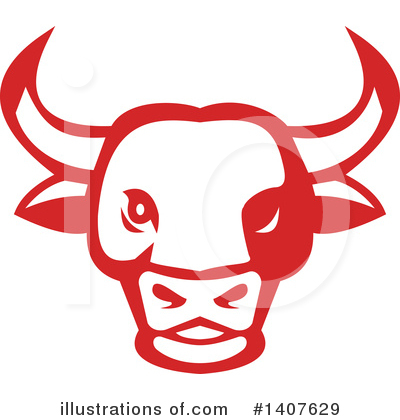 Royalty-Free (RF) Bull Clipart Illustration by patrimonio - Stock Sample #1407629