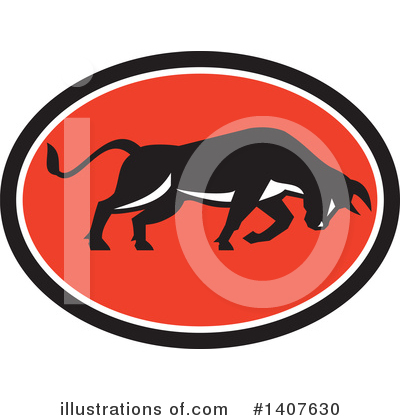 Royalty-Free (RF) Bull Clipart Illustration by patrimonio - Stock Sample #1407630