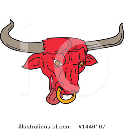 Royalty-Free (RF) Bull Clipart Illustration by patrimonio - Stock Sample #1446107