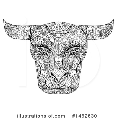 Royalty-Free (RF) Bull Clipart Illustration by patrimonio - Stock Sample #1462630