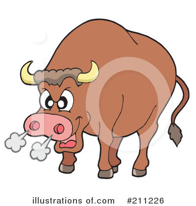 Royalty-Free (RF) Bull Clipart Illustration by visekart - Stock Sample #211226