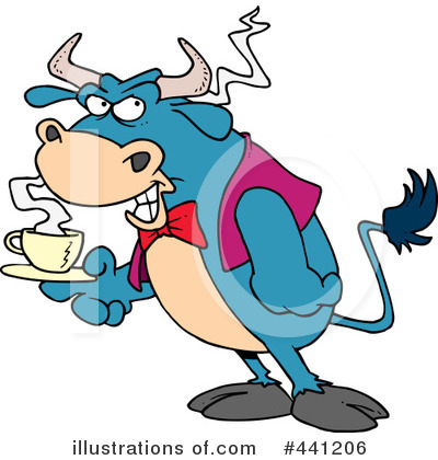 Royalty-Free (RF) Bull Clipart Illustration by toonaday - Stock Sample #441206