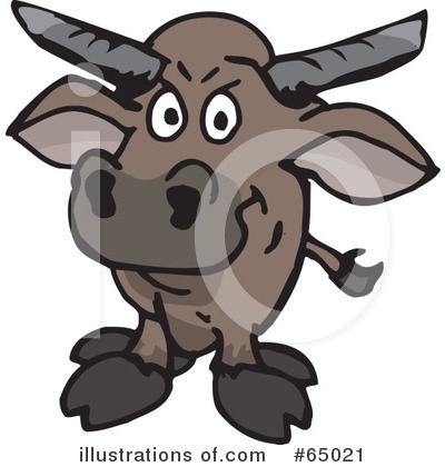 Royalty-Free (RF) Bull Clipart Illustration by Dennis Holmes Designs - Stock Sample #65021
