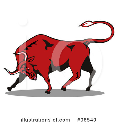 Royalty-Free (RF) Bull Clipart Illustration by patrimonio - Stock Sample #96540