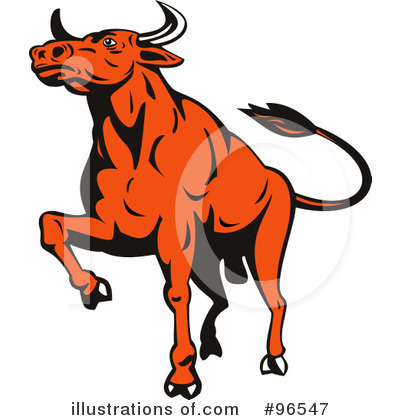Royalty-Free (RF) Bull Clipart Illustration by patrimonio - Stock Sample #96547