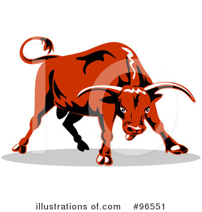 Royalty-Free (RF) Bull Clipart Illustration by patrimonio - Stock Sample #96551