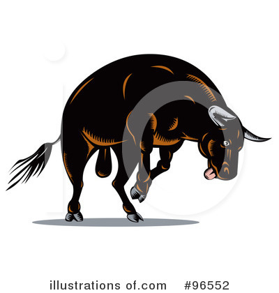 Royalty-Free (RF) Bull Clipart Illustration by patrimonio - Stock Sample #96552