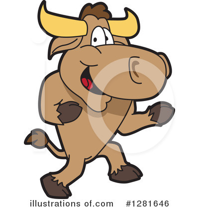 Royalty-Free (RF) Bull Mascot Clipart Illustration by Mascot Junction - Stock Sample #1281646