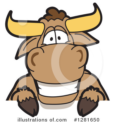 Royalty-Free (RF) Bull Mascot Clipart Illustration by Mascot Junction - Stock Sample #1281650
