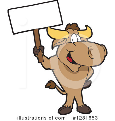 Royalty-Free (RF) Bull Mascot Clipart Illustration by Mascot Junction - Stock Sample #1281653