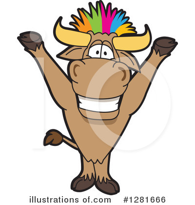Royalty-Free (RF) Bull Mascot Clipart Illustration by Mascot Junction - Stock Sample #1281666
