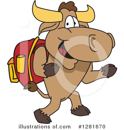 Royalty-Free (RF) Bull Mascot Clipart Illustration by Mascot Junction - Stock Sample #1281670